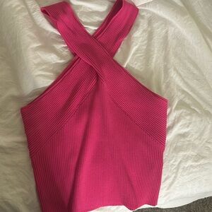Top shop pink cross cross tank